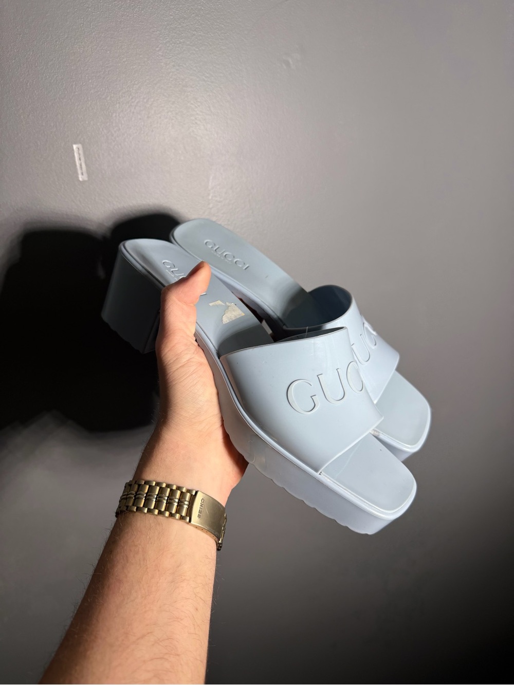 Gucci Rubber Platform Sandals Size EU 39 - Picture 7 of 12